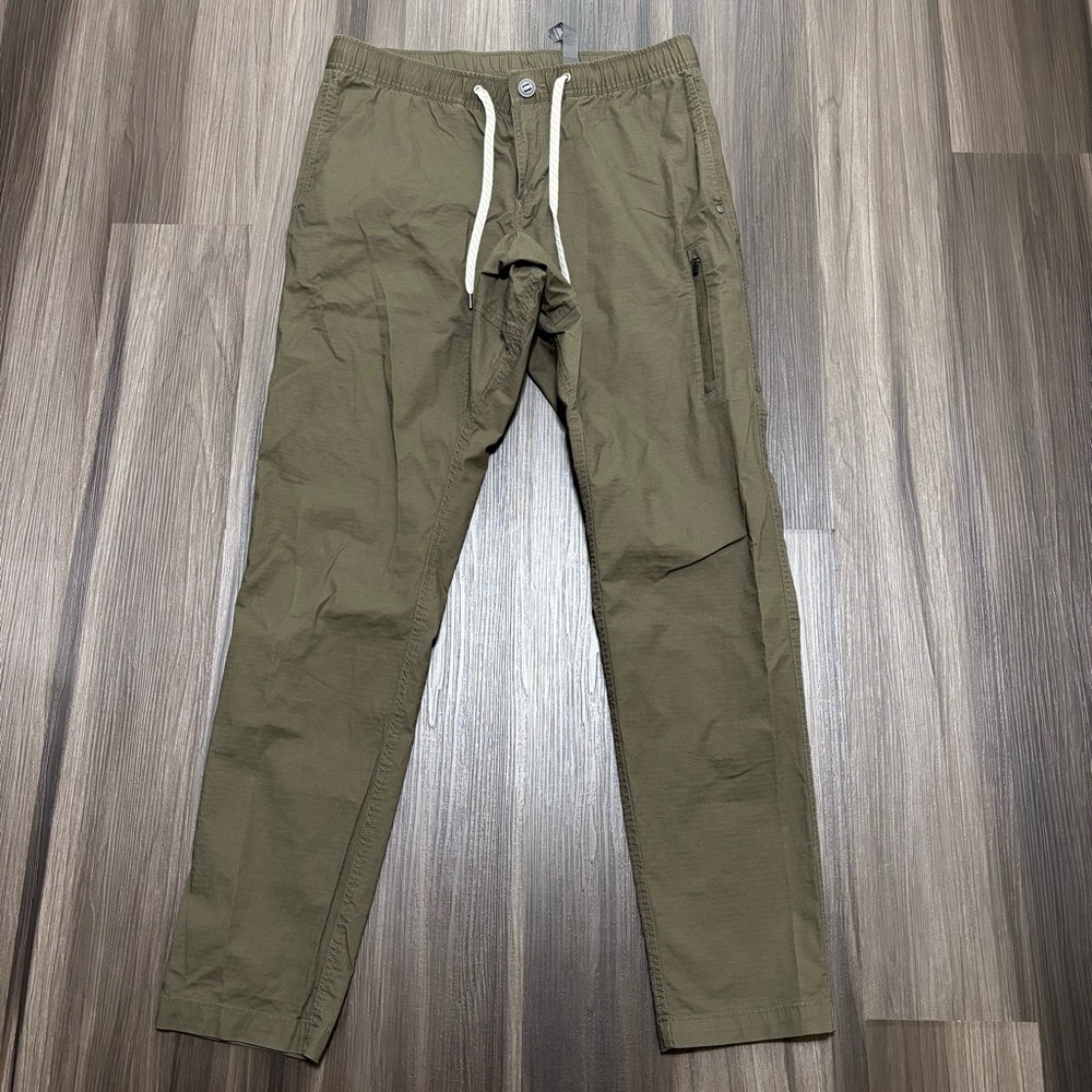 Vuori Pants Men’s Large Green Ripstop Hiking Tapered Leg Organic Cotton V412